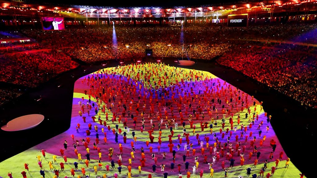 Projeção com vídeo mapping na Cerimônia de Abertura das Olimpíadas RIO 2016